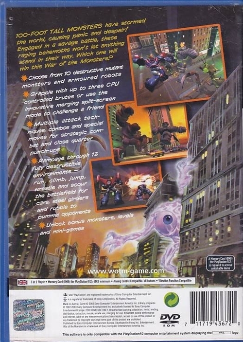 War of the Monsters - PS2 (B Grade) (Genbrug)
